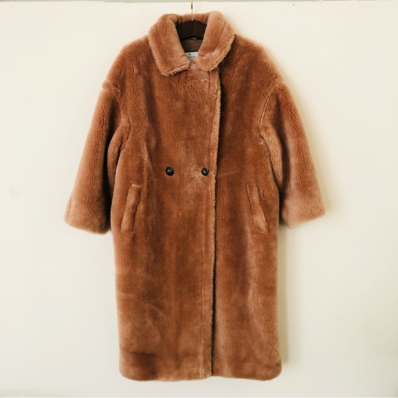 btq Bazhane wool/alpaca blend Teddy double breast coat size US M Ukraine size 46 - Picture 2 of 12